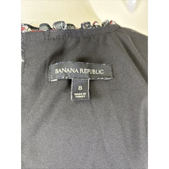 Banana Republic Botanic Floral Ruffle Neck Romanticore Keyhole Back Feminine 8 - Picture 11 of 15